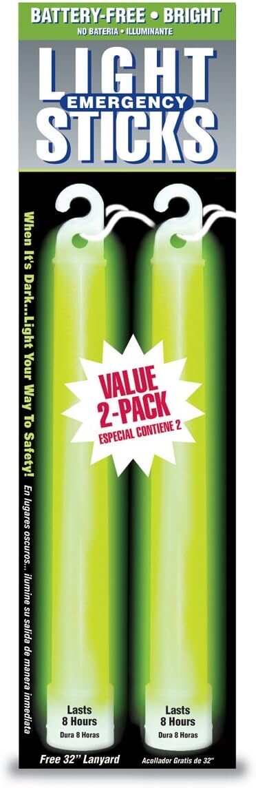 8 Hour Green Lightstick with Lanyard (2 Pack)