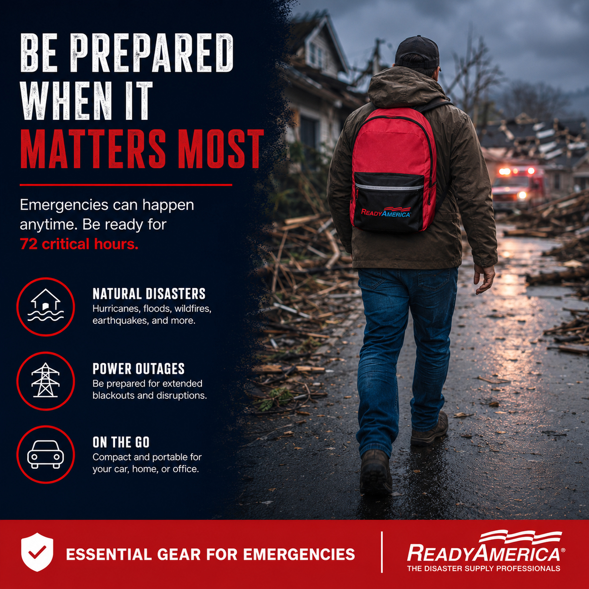 2 Person Hurricane Emergency Kit (3 Day Backpack) - Image 2