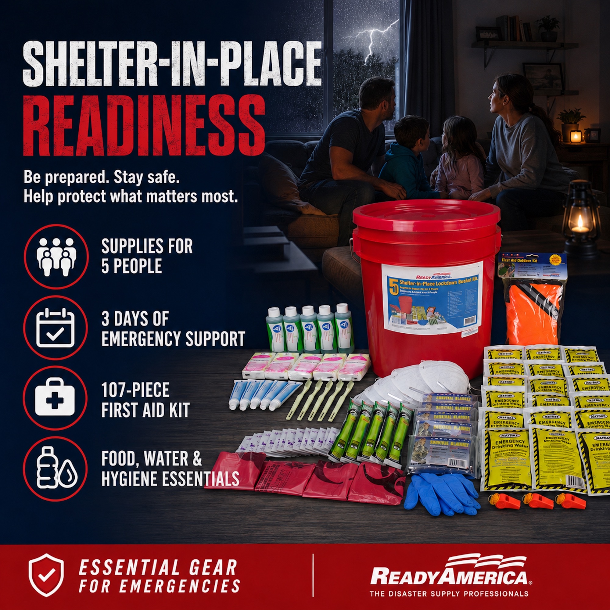 5-person Shelter-In-Place/Lockdown Bucket Kit - Image 2