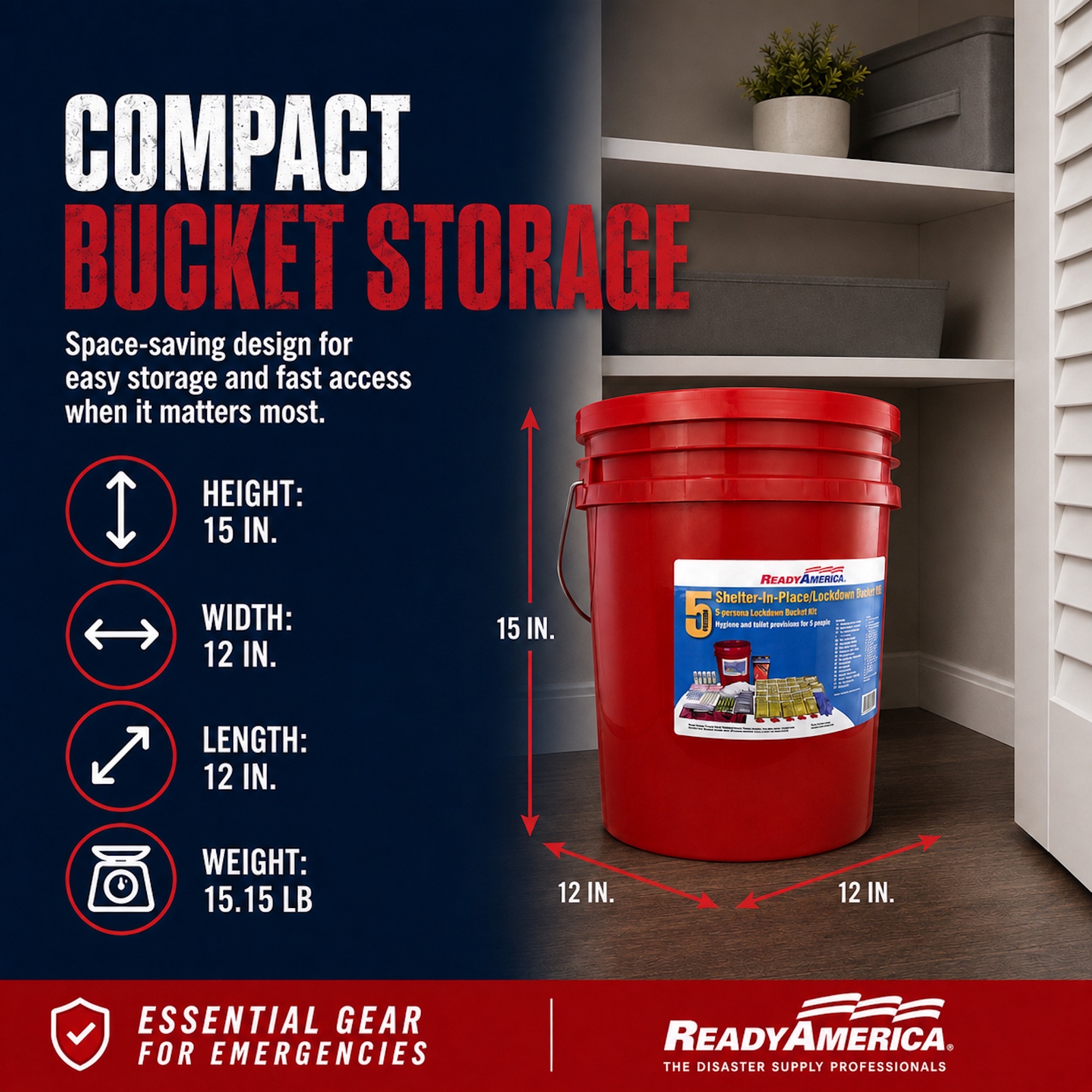 5-person Shelter-In-Place/Lockdown Bucket Kit - Image 4