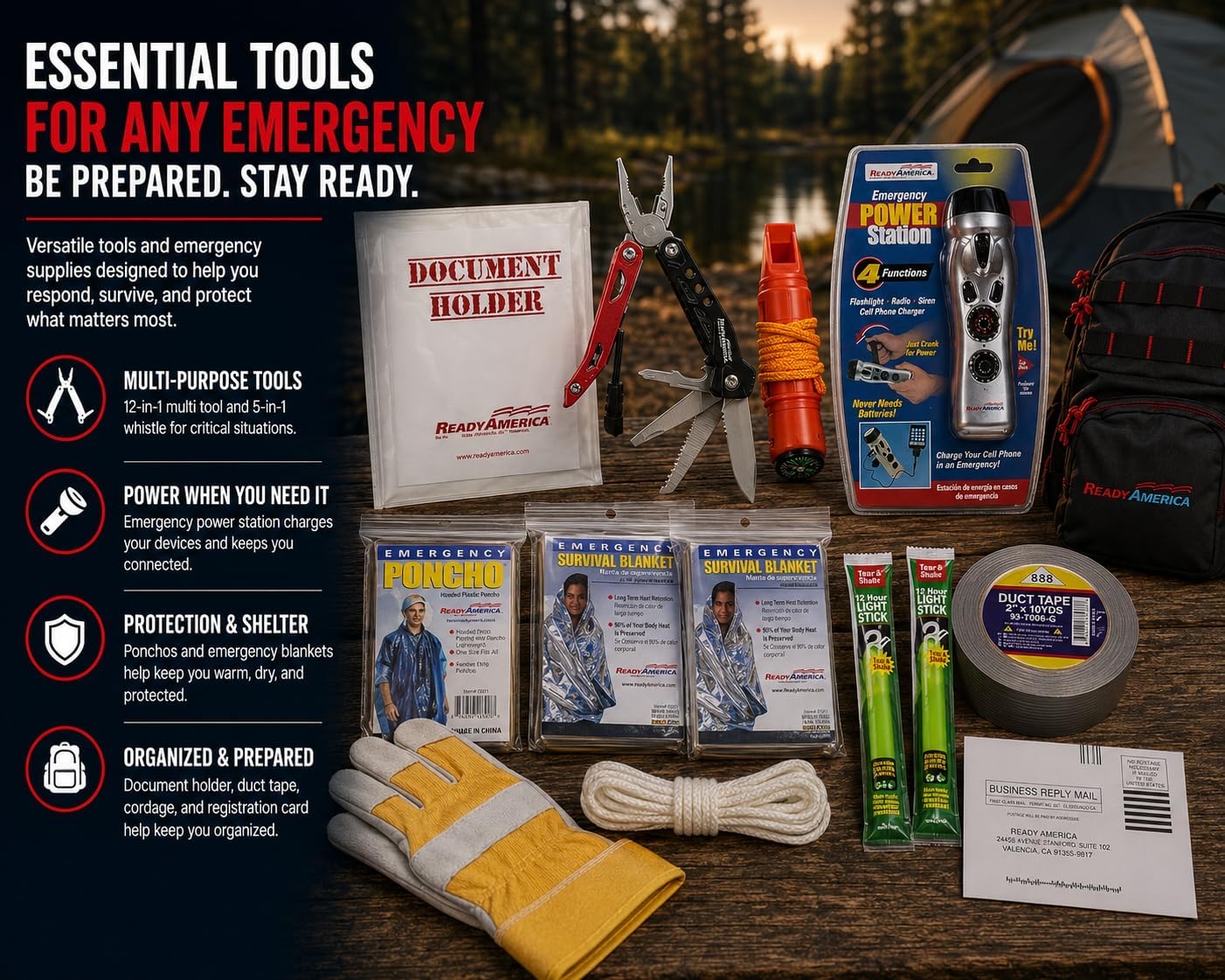2 Person Professional Emergency Kit (3 Day Backpack) 10 Year Shelf Life Food & Water - Image 4